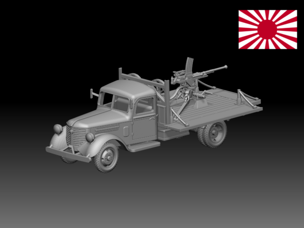 HINODE 1/144レジンキット WW2 日本陸軍 日産180型トラック20ｍｍ機関銃搭載　B