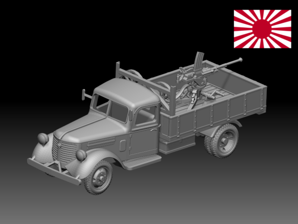 HINODE 1/144レジンキット WW2 日本陸軍 日産180型トラック20ｍｍ機銃搭載　A