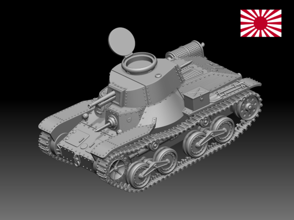 HINODE 1/144レジンキット  WW2 日本陸軍 四式軽戦車 ケヌ 戦車兵2体付